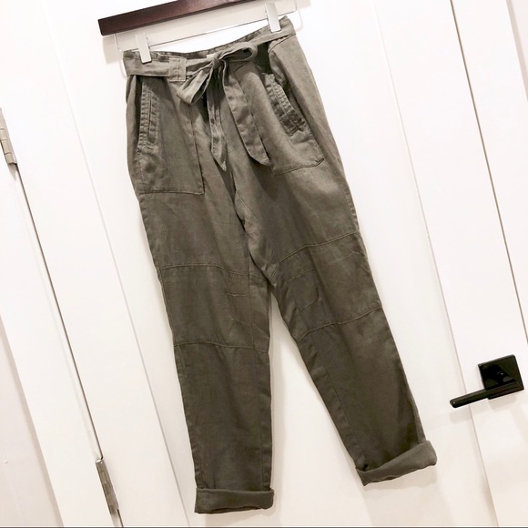 LOFT Olive Cropped Cargo Pants Size 2P - Picture 3 of 8